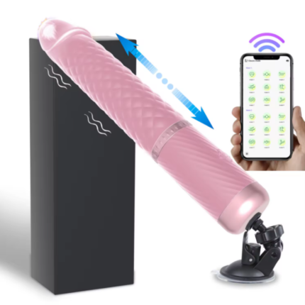 Telescopic massager with app remote control and multi-frequency push-in function